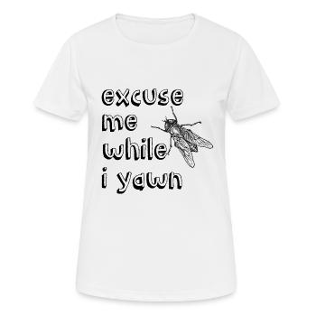 Excusez-moi si je bâille énonciations drôles - T-shirt respirant Femme - blanc - Devant - AI Model Female 172 dark (172cm)