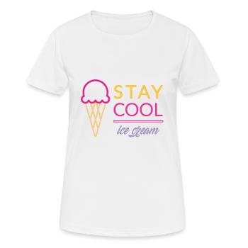 STAY COOL ICE CREAM (2) - Frauen T-Shirt atmungsaktiv - Weiß - Vorne - AI Model Female 172 dark (172cm)