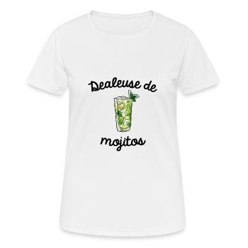 Dealeuse de mojito - T-shirt respirant Femme - blanc - Devant - AI Model Female 172 dark (172cm)
