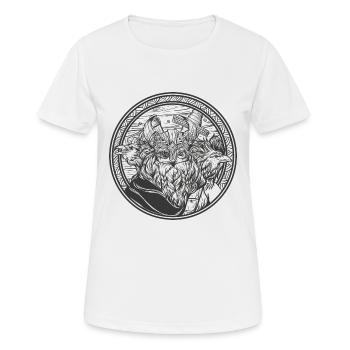 Odin mit seiner Raben - Frauen T-Shirt atmungsaktiv - Weiß - Vorne - AI Model Female 172 dark (172cm)