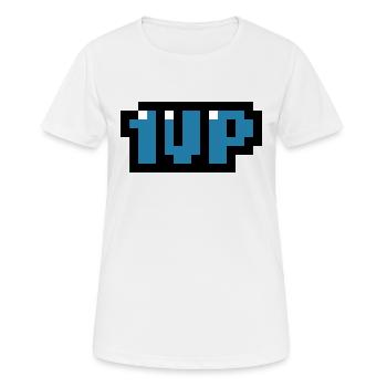blau 1up - Frauen T-Shirt atmungsaktiv - Weiß - Vorne - AI Model Female 172 dark (172cm)