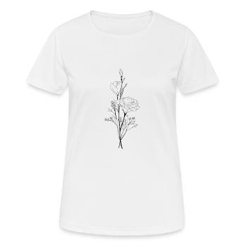 Minimal Blumenstrauß - Frauen T-Shirt atmungsaktiv - Weiß - Vorne - AI Model Female 172 dark (172cm)