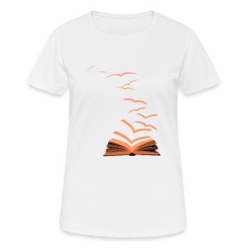 Chemise de livre - T-shirt respirant Femme - blanc - Devant - AI Model Female 172 dark (172cm)