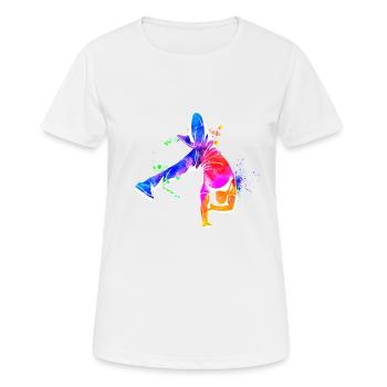 Break Dancer Hip Hop - T-shirt respirant Femme - blanc - Devant - AI Model Female 172 dark (172cm)