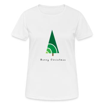 Frohe Weihnachten, Frohe Weihnachten, Frohe Weihnachten - Frauen T-Shirt atmungsaktiv - Weiß - Vorne - AI Model Female 172 dark (172cm)