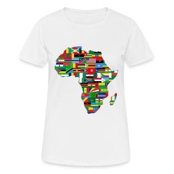 collection afrique - T-shirt respirant Femme - blanc - Devant - AI Model Female 172 dark (172cm)