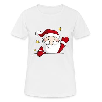 Bande dessinée Père Noël - T-shirt respirant Femme - blanc - Devant - AI Model Female 172 dark (172cm)