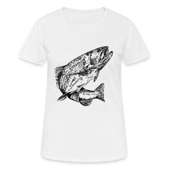 Vintage rainbow trout in the jump - Women's Breathable T-Shirt - white - Front - AI Model Female 172 dark (172cm)
