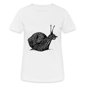 Vintage realistische Schnecke - Frauen T-Shirt atmungsaktiv - Weiß - Vorne - AI Model Female 172 dark (172cm)