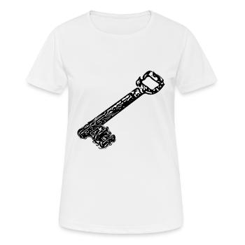 Vintage uralt rostig rustikale Hausschlüssel - Frauen T-Shirt atmungsaktiv - Weiß - Vorne - AI Model Female 172 dark (172cm)