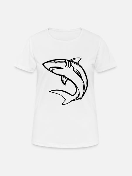 Eleganter Hochseehai - Frauen T-Shirt atmungsaktiv - Weiß