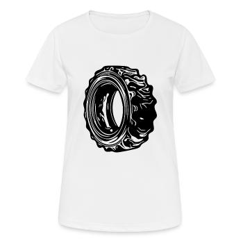 Énorme pneu pour les fans de sport et de tracteur - T-shirt respirant Femme - blanc - Devant - AI Model Female 172 dark (172cm)