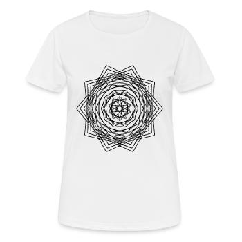Forme de mandala carré carré géométrique - T-shirt respirant Femme - blanc - Devant - AI Model Female 172 dark (172cm)