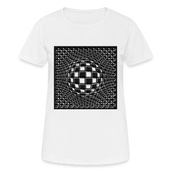 Vue Cercle de sphère Lignes géométriques - T-shirt respirant Femme - blanc - Devant - AI Model Female 172 dark (172cm)