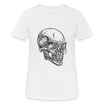 Totenkopf Knochen Halloween Schädel - Frauen T-Shirt atmungsaktiv - Weiß - Vorne - AI Model Female 172 dark (172cm)