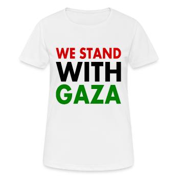 We stand with palestine - T-shirt respirant Femme - blanc - Devant - AI Model Female 172 dark (172cm)