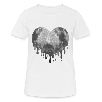 Lune en fusion Cœur Pleine lune - T-shirt respirant Femme - blanc - Devant - AI Model Female 172 dark (172cm)