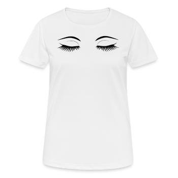 Beauty Augen Wimpern Geschenk - Frauen T-Shirt atmungsaktiv - Weiß - Vorne - AI Model Female 172 dark (172cm)