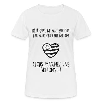 Bretonne - T-shirt respirant Femme - blanc - Devant - AI Model Female 172 dark (172cm)