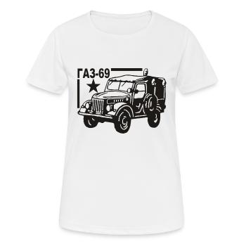 GAZ 69 Russischer Jeep - Frauen T-Shirt atmungsaktiv - Weiß - Vorne - AI Model Female 172 dark (172cm)