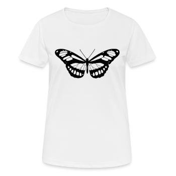 Schmetterling Silhouette - Frauen T-Shirt atmungsaktiv - Weiß - Vorne - AI Model Female 172 dark (172cm)