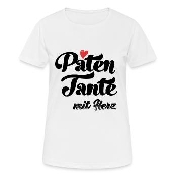 Patentante mit Herz Taufpatin Taufe - Frauen T-Shirt atmungsaktiv - Weiß - Vorne - AI Model Female 172 dark (172cm)