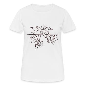 Saut en hauteur Aquarelle Saut en hauteur - T-shirt respirant Femme - blanc - Devant - AI Model Female 172 dark (172cm)