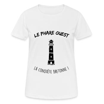 Le phare ouest - T-shirt respirant Femme - blanc - Devant - AI Model Female 172 dark (172cm)