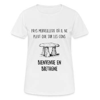 Bienvenue en Bretagne - T-shirt respirant Femme - blanc - Devant - AI Model Female 172 dark (172cm)