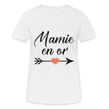 mamie en or cadeau mamie - T-shirt respirant Femme - blanc - Devant - AI Model Female 172 dark (172cm)