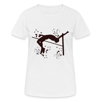Saut en hauteur Aquarelle Saut en hauteur - T-shirt respirant Femme - blanc - Devant - AI Model Female 172 dark (172cm)