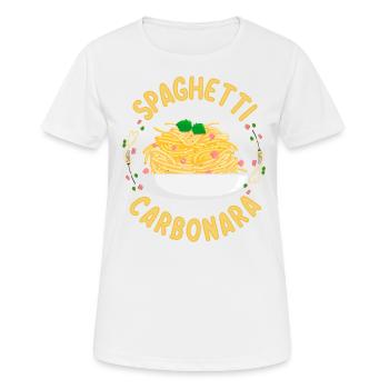 Spaghetti Carbonara | Pasta Liebhaber Köche - Frauen T-Shirt atmungsaktiv - Weiß - Vorne - AI Model Female 172 dark (172cm)