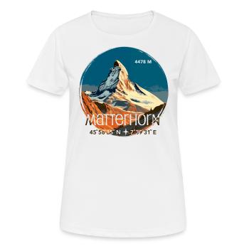 Matterhorn Zermatt Andenken Wandern Koordinaten - Frauen T-Shirt atmungsaktiv - Weiß - Vorne - AI Model Female 172 dark (172cm)