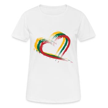 Drapeau brosse coeur de la Lituanie - T-shirt respirant Femme - blanc - Devant - AI Model Female 172 dark (172cm)