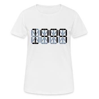 1999 - Frauen T-Shirt atmungsaktiv - Weiß - Vorne - AI Model Female 172 dark (172cm)