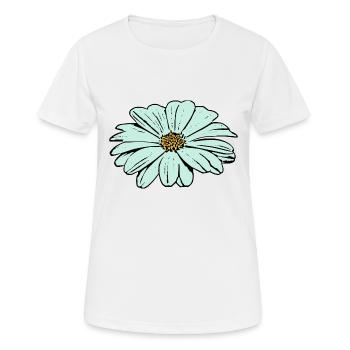 Flower, light blue, blue flower - Women's Breathable T-Shirt - white - Front - AI Model Female 172 dark (172cm)