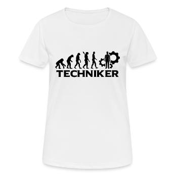 Evolution Techniker Technik bt - Frauen T-Shirt atmungsaktiv - Weiß - Vorne - AI Model Female 172 dark (172cm)