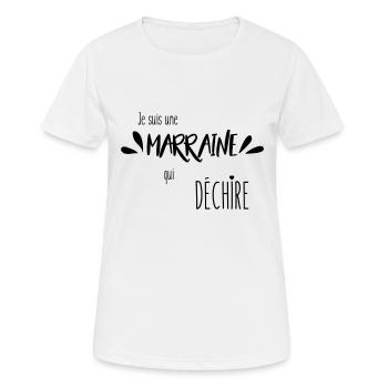 Je suis une marraine qui déchire - T-shirt respirant Femme - blanc - Devant - AI Model Female 172 dark (172cm)