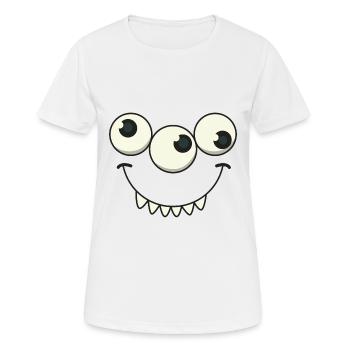 Monster halloween gift eyes children cartoon - Women's Breathable T-Shirt - white - Front - AI Model Female 172 dark (172cm)