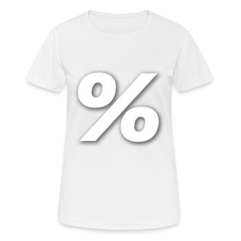 % Prozent - Frauen T-Shirt atmungsaktiv - Weiß - Vorne - AI Model Female 172 dark (172cm)