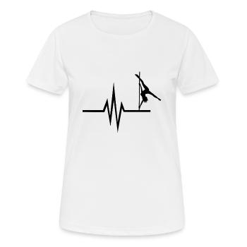 Mein Herz schlägt für Pole Dance - Poledance Tanz - Frauen T-Shirt atmungsaktiv - Weiß - Vorne - AI Model Female 172 dark (172cm)