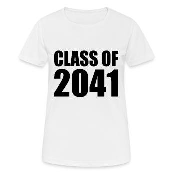 Class of 20241 - Women's Breathable T-Shirt - white - Front - AI Model Female 172 dark (172cm)