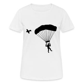 Parachute parachutiste - T-shirt respirant Femme - blanc - Devant - AI Model Female 172 dark (172cm)