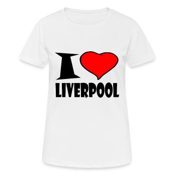 Liverpool - J'aime Liverpool - T-shirt respirant Femme - blanc - Devant - AI Model Female 172 dark (172cm)