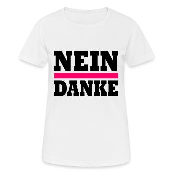 Nein danke - Frauen T-Shirt atmungsaktiv - Weiß - Vorne - AI Model Female 172 dark (172cm)