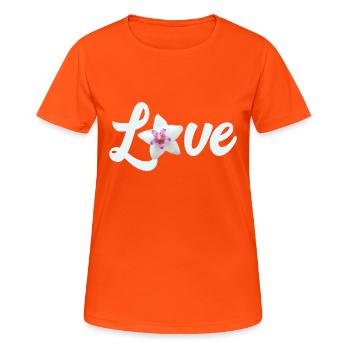 Amoureux de Hoya, fleurs en porcelaine ou fleurs en cire - T-shirt respirant Femme - orange néon - Devant - AI Model Female 172 dark (172cm)