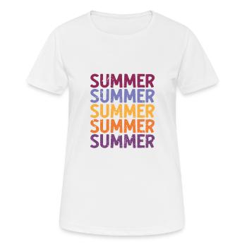 Été Été Été Plaisir d’été Cadeaux d’été - T-shirt respirant Femme - blanc - Devant - AI Model Female 172 dark (172cm)