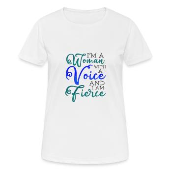 Feministische Geschenkfrau mit einer Stimme Heftiger Feminismus - Frauen T-Shirt atmungsaktiv - Weiß - Vorne - AI Model Female 172 dark (172cm)