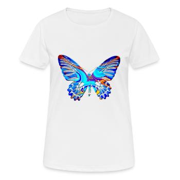 Schmetterling Nr. 1 - Design B - Frauen T-Shirt atmungsaktiv - Weiß - Vorne - AI Model Female 172 dark (172cm)