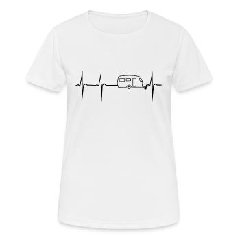 herzschlag wohnwagen - Frauen T-Shirt atmungsaktiv - Weiß - Vorne - AI Model Female 172 dark (172cm)